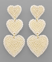 Load image into Gallery viewer, Triple Heart Bead Earrings
