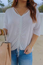 Load image into Gallery viewer, Hattie Cinch Short Sleeve Top- Ivory
