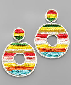 Seed Beads Circle Earrings