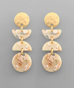 Half Moon Disk Dangle Earrings