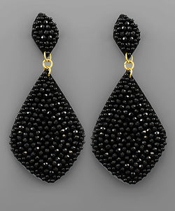 Bead Rhombus Dangle Earrings