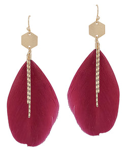 Feather & Line Earrings