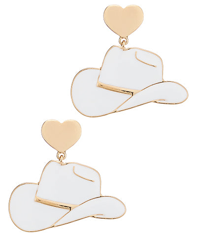 Cowboy Hat Enamel Earrings