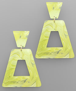 Resin Trapezoid Dangle Earrings