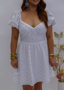 Bella Floral Puff Sleeve Romper- White