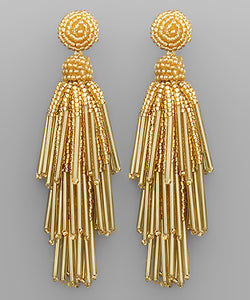 Seed Beads Tassel Earrings