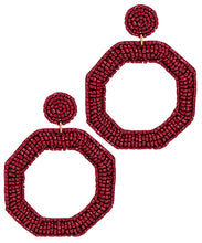 Load image into Gallery viewer, Beaded Octagon Earrings
