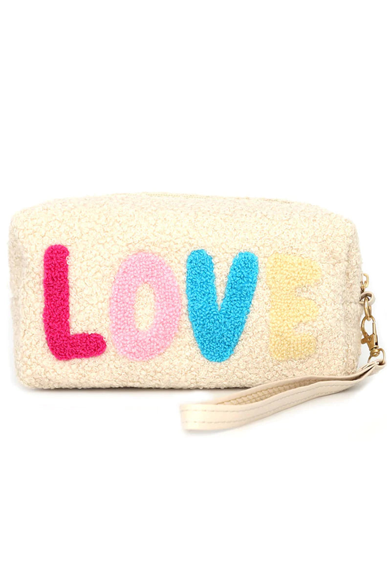 Cozy Teddy Fur Wristlet Pouch