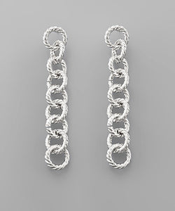 Round Chain Row Earrings