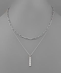 Nugget Textured Bar Necklace