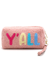 Cozy Teddy Fur Wristlet Pouch