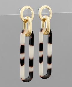 Acrylic Long Oval Dangle Earrings