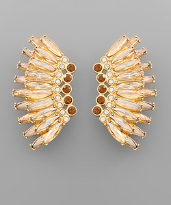 2 Layer Crystal Wing Earrings