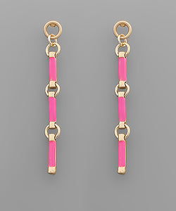 Epoxy Cylinder Drop Earrings