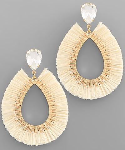 Raffia Teardrop Earrings