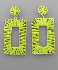 Raffia Oversize Rectangle Earrings