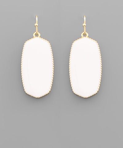 Enamel Hexagon Earrings