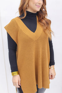 Pumpkin Pie Sweater Vest- Camel