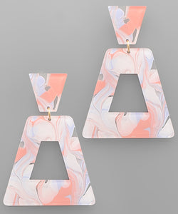 Resin Trapezoid Dangle Earrings