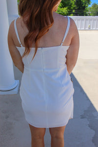 Aria Wrapped Mini Dress- Ivory