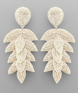 Bead Marquise Leaves Earrings