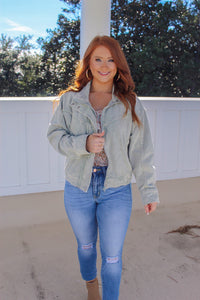 Huntington Washed Corduroy Jacket- Sage