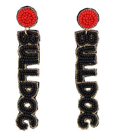 BULLDOG Beaded Earrings