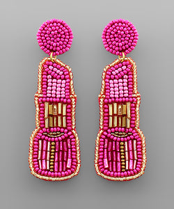 Lipstick Bead Earrings