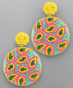 Seed Beads Disk Earrings