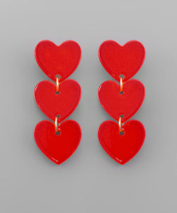 3 Tier Heart Earrings