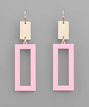 Load image into Gallery viewer, Color Coated Rectangle Earrings
