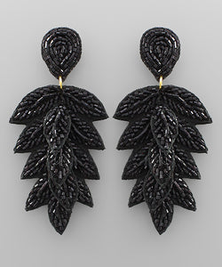 Bead Marquise Leaves Earrings