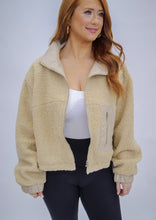 Load image into Gallery viewer, Oatmeal Teddy Zip Jacket- Cream
