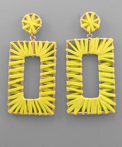 Raffia Oversize Rectangle Earrings