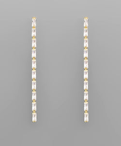 Baguette Crystal Drop Earrings