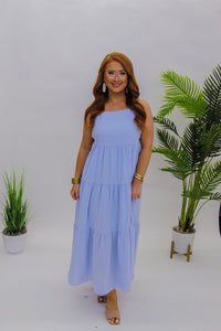 Thoughts of Love Tired Maxi Dress- Ice Blue