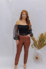 Load image into Gallery viewer, Not Sorry Pleather Pants- Camel
