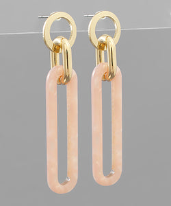 Acrylic Long Oval Dangle Earrings