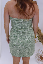 Load image into Gallery viewer, Zigby Zebra Print Denim Dress- Sage
