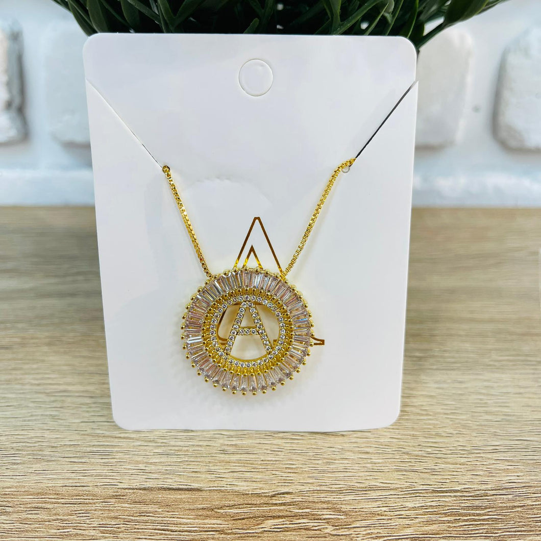 Initial Circle Necklace- Gold, Silver, Rose Gold