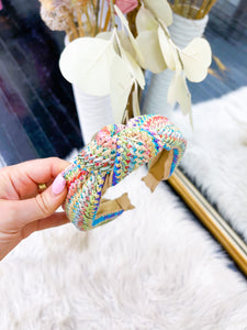 Knot Raffia Headband- Multi