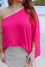 Load image into Gallery viewer, Jada One Shoulder Blouse- Hot Pink
