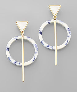 Triangle & Circle Bar Earrings