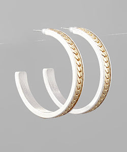 Twotone Chain Hoops 45mm