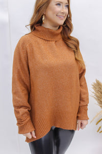 Dream State Turtle Neck Sweater- Camel