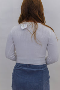 Be My Comfort Ribbed Crop Top- Off White