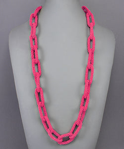 Long Linked Seed Bead Necklace