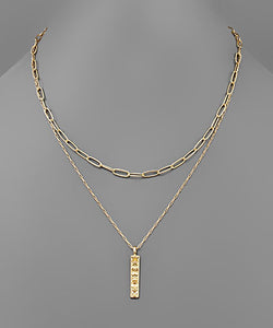 Nugget Textured Bar Necklace
