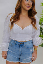 Load image into Gallery viewer, True Love Long Sleeve Crop- White
