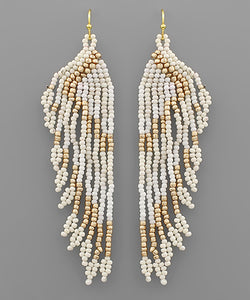Various Length Bead Tassel Earrings